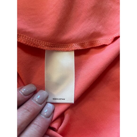 Express Sz M Coral Satin Slip Dress Cowl Neck Elegant Evening Midi Gown - Picture 7 of 10